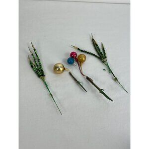 Mercury Glass Multi Color Christmas Bead Spikes Stems Picks Christmas Floral Pic